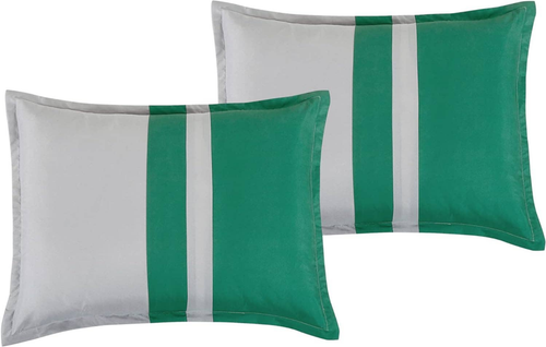 7 Piece Comforter Set Green Grey Geometric Floral Bedding