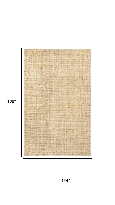 9' X 12' Orange And Ivory Wool Hand Tufted Area Rug