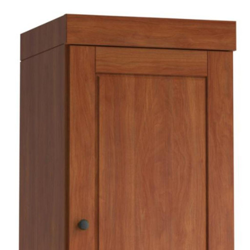 17" Coffee Solid Wood Free Standing Double Door Linen Cabinet