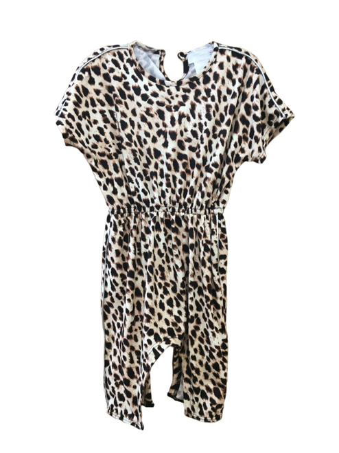 Leopard Print Dropped Crotch Romper