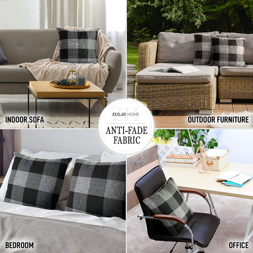 Zulay Home Buffalo Plaid Throw Pillow Covers