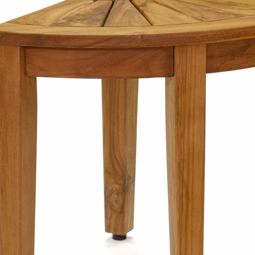 18" X 16" Brown Teak Corner Rectangular Shower Bench
