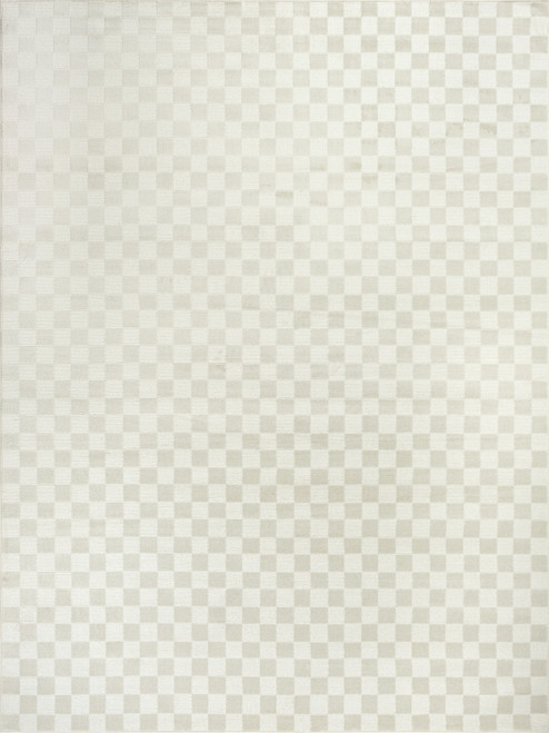 8' X 10' Ivory Checkered Area Rug