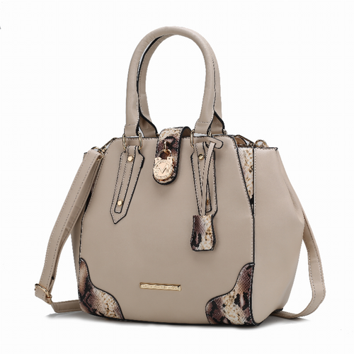 Lorena Snake embossed Vegan Leather Women's Satchel Bag