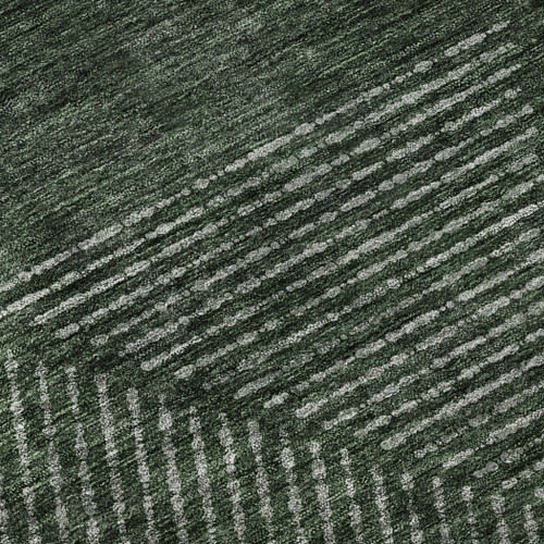 8' X 10' Fern Green And Emerald Geometric Washable Area Rug With UV Protection