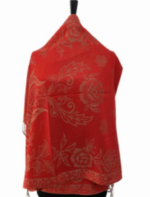Pattern Pashmina Red