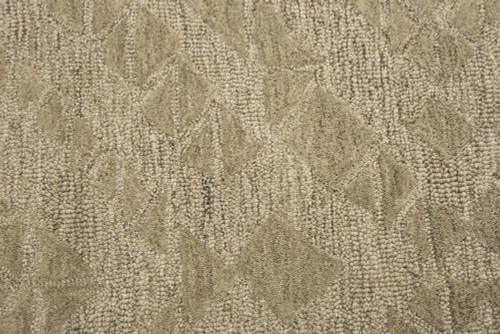 5' X 8' Brown And Natural Wool Geometric Hand Tufted Area Rug