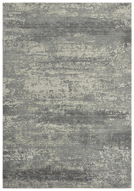8' X 10' Gray And Ivory New Zealand Lambs Wool Abstract Hand Carved Handmade Area Rug