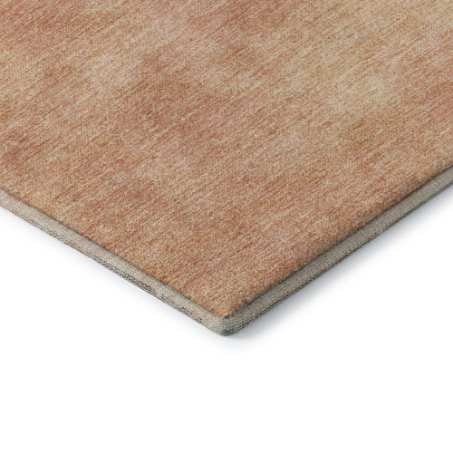 8' X 10' Peach And Salmon Abstract Washable Area Rug With UV Protection