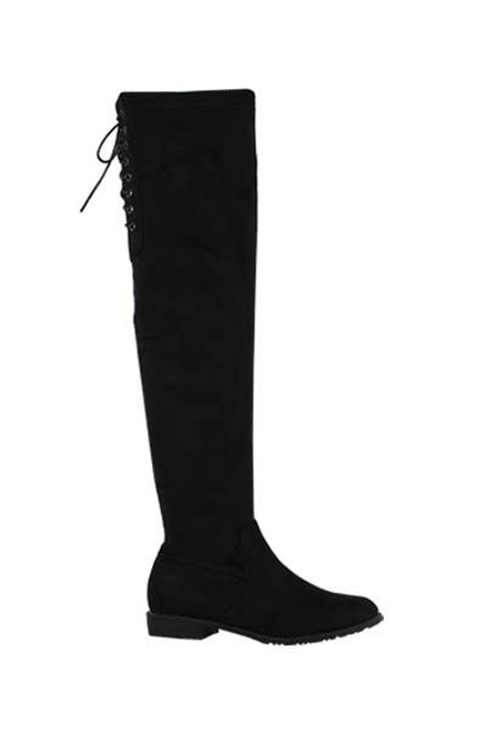 Yoki back lace up Womens Stretch Over the Knee winter Boots