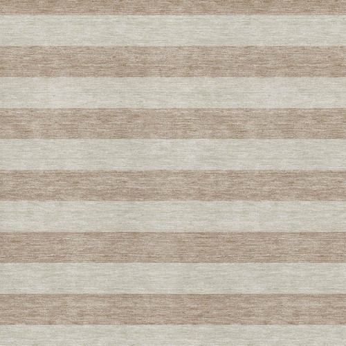 9' X 12' Beige And Taupe Striped Washable Area Rug With UV Protection
