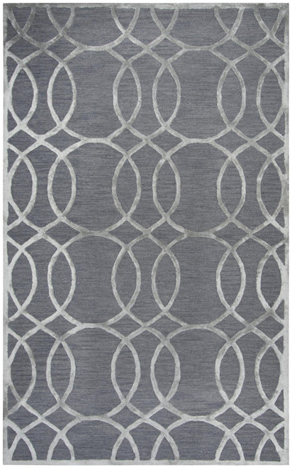 3' X 5' Gray And Silver Wool Geometric Hand Tufted Area Rug