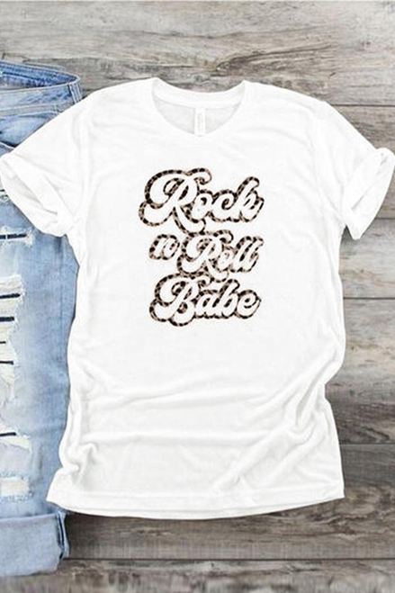 Rock N Roll Babe Leopard Graphic Tee