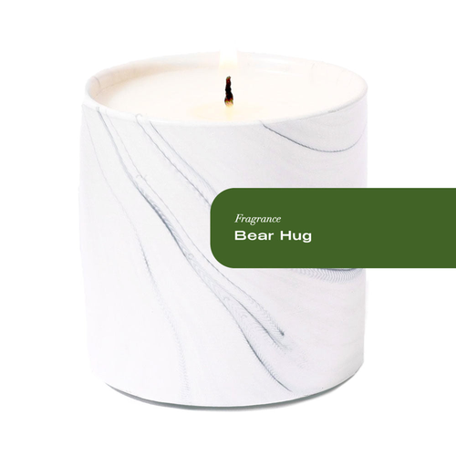Bear Hug White Marble Candle 