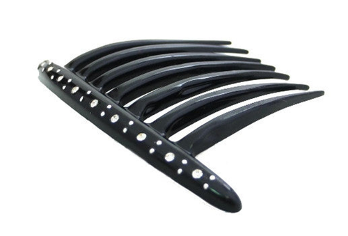 Large French Twist Hair Comb w/ Crystal Rhinestones 