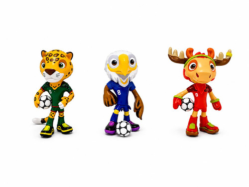 Set of Three FIFA 2026 World Cup Collectible Mascot Ball Vinyl Figurines