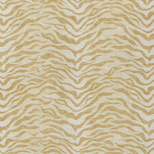 5' X 8' Gold And Wheat Animal Print Washable Indoor Outdoor Area Rug