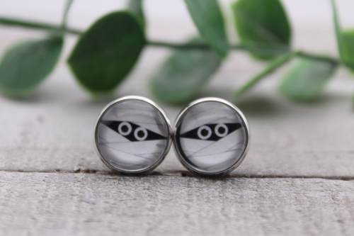 Mummy || Glass Stud Earrings || Hypoallergenic