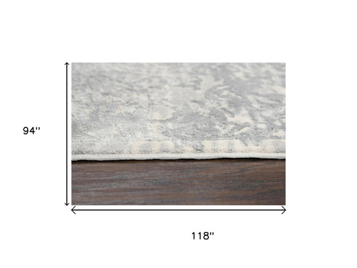8' X 10' Gray Cream And Beige Trellis Area Rug