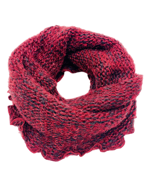 Knitted Yam Two Tone Loop Infinity Scarf