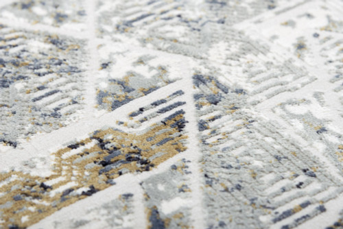 10' Stone Beige Gray And Ivory Geometric Area Rug