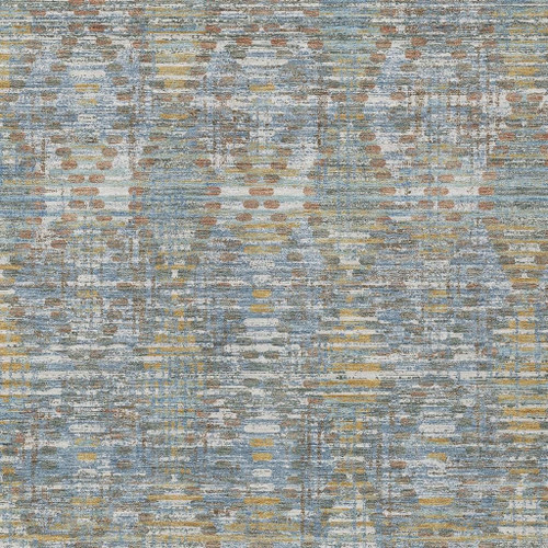 10' X 14' Denim Blue And Blue Floral Medallion Washable Indoor Outdoor Area Rug