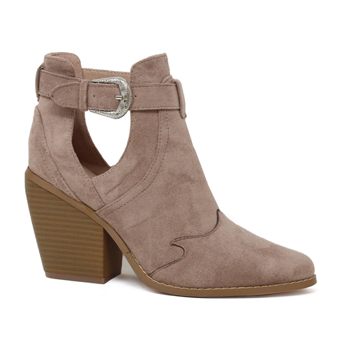 Yoki Womens Vella-37-Slip on Belt Around Booties