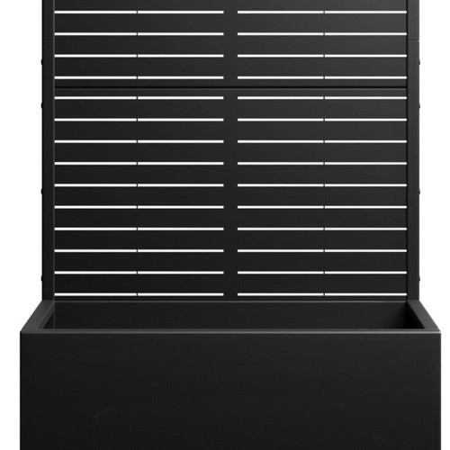 Set of Two Black Striped Galvanized Metal Rectangular Planter Box