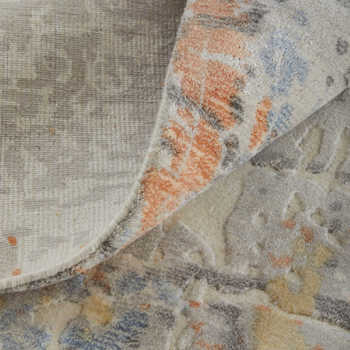 5' X 8' Blue And Ivory Abstract Hand Woven Area Rug