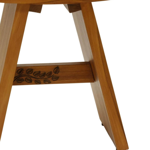 18" X 18" Brown Teak Rectangular Shower Bench