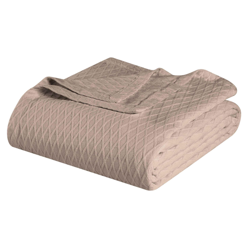 10" X 9" Khaki Cotton Plain Weave Geometric Throw Blanket