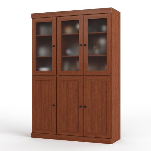 72" Coffee Solid Wood Six Door Two Drawer Pantry Or Storage Closet