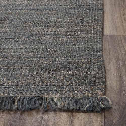 9' X 12' Gray And Brown Jute Hand Woven Area Rug