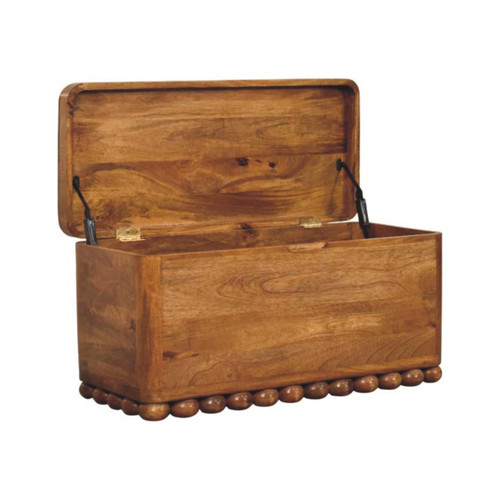 31" Brown Solid Wood Storage Bench With Flip Top