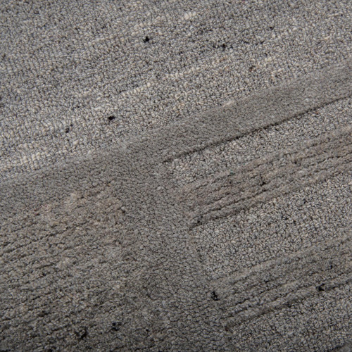 9' X 12' Gray Light Gray And Dark Gray Wool Plaid Hand Tufted Area Rug