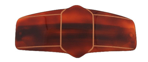 Deluxe Tortoise Shell Barrette With Gold Geometric