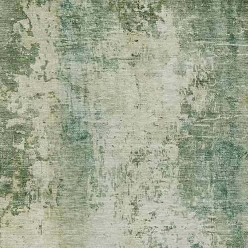 9' X 12' Green And Sage Abstract Washable Indoor Outdoor Area Rug