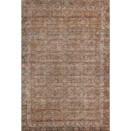 10' X 14' Copper And Beige Oriental Washable Area Rug With UV Protection