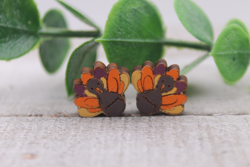 Thanksgiving Turkey || Stud Earrings || Hypoallergenic