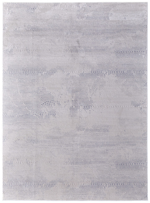 5' X 8' Gray and Ivory Abstract Power Loom Worn Faded Area Rug