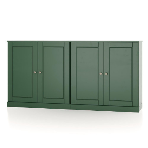 64" Green Solid Wood Sideboard With Two Doors