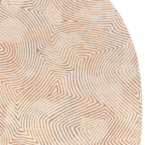 8' X 11' Tan And White Abstract Washable Area Rug With UV Protection