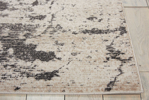 8' X 11' Ivory And Gray Abstract Non Skid Area Rug