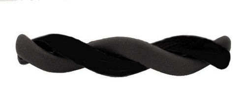 French Twist Barrette Shiny Black & Matt Black