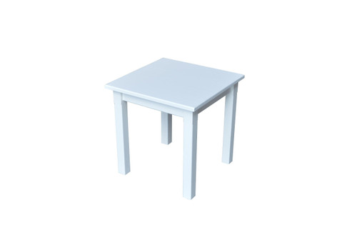 20" White Solid Wood Square End Table