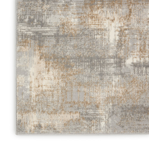 7' Gray Abstract Runner Rug