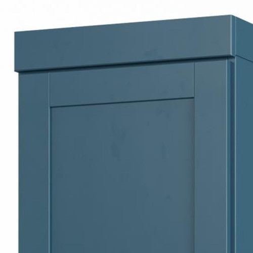 17" Teal Blue Solid Wood Free Standing Double Door Linen Cabinet