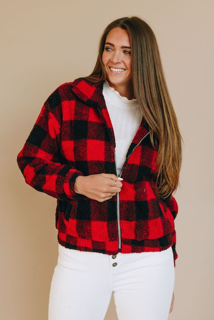 Never Alone Zip Up Sherpa