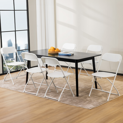 Set of Four Metal Outdoor Folding Stacking Dining Chairs