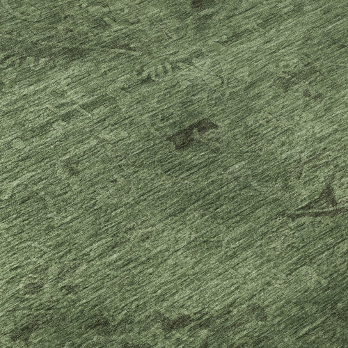 5' X 8' Fern Green And Emerald Medallion Washable Area Rug With UV Protection